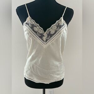Vintage Christian Dior Satin Lace Trim Cami Top - Size S
